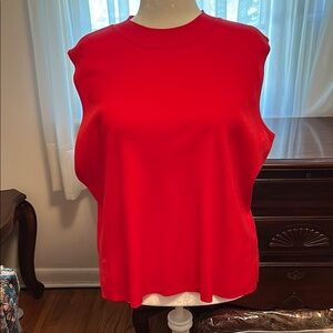 Ming Wang Bold Red Sleeveless Top